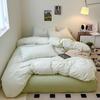 Pure Cotton Four-Piece Bedding Set: Striped Duvet Cover, Bed Sheet for Dorms, A-Class Washed Cotton, Perfect for All Seasons.
