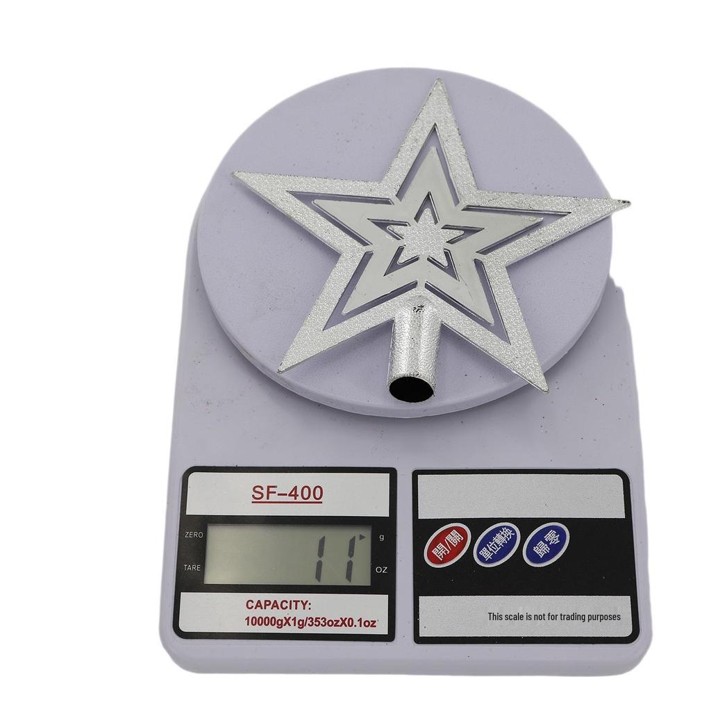 In Stock: Electroplated Five-Pointed Star Christmas Tree Topper Decoration