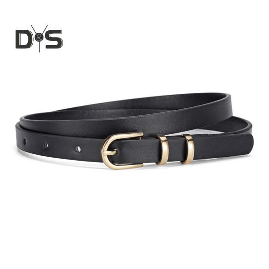 Women Belt Adjustable Multi Holes Design Thin Belt Faux Leather Pin Buckle Belt Solid Color Jeans Pants Belt Costume Accessories