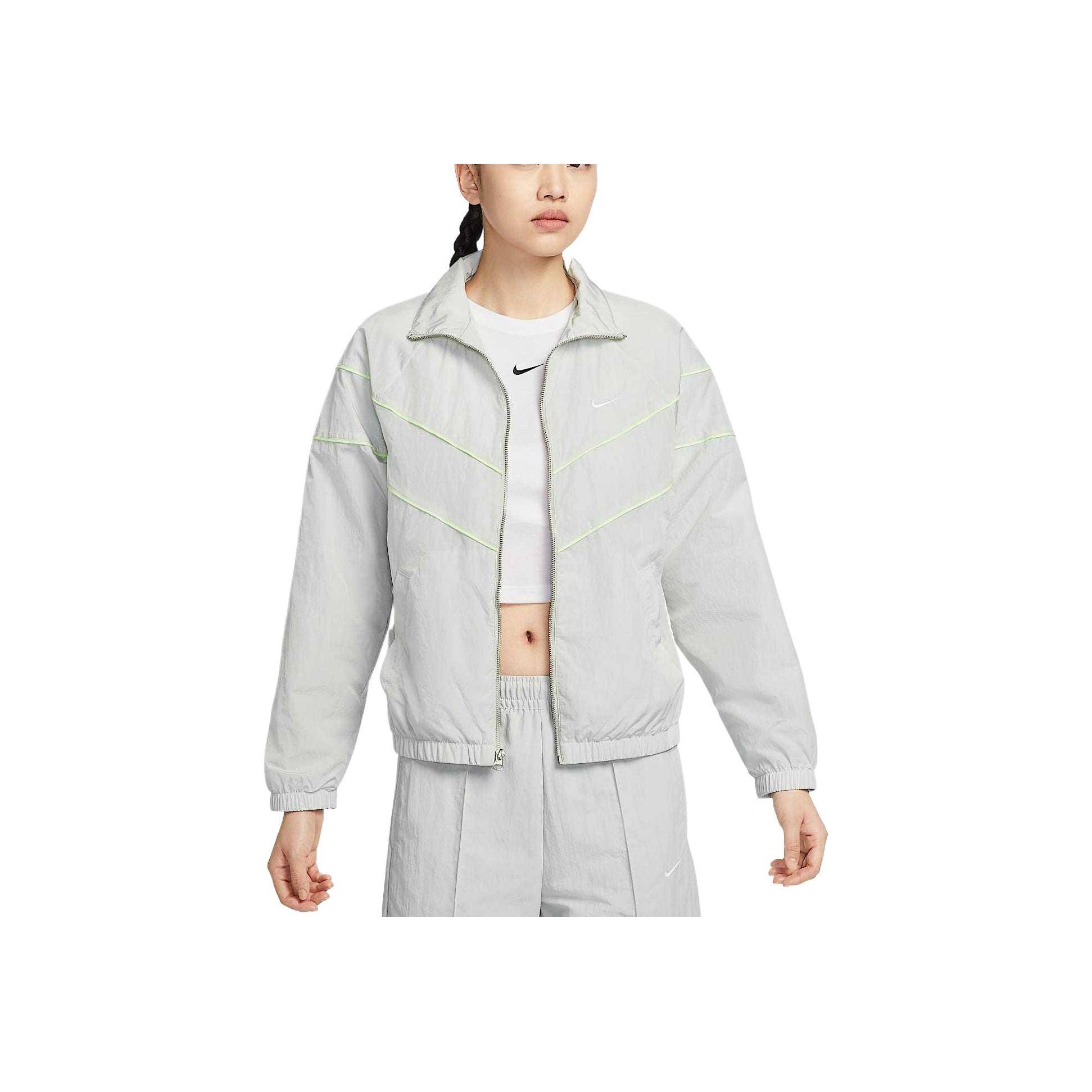 

Nike Ветровка Классическая Модная Простая с Лацканами Универсальная Куртка Женская Куртка Светло-Серебристый Бледно-Желто-Зеленый Белый FV6305-034 XL