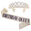 Influencer Birthday Crown & Sash Set - Headdress & Party Decor Props for Girls