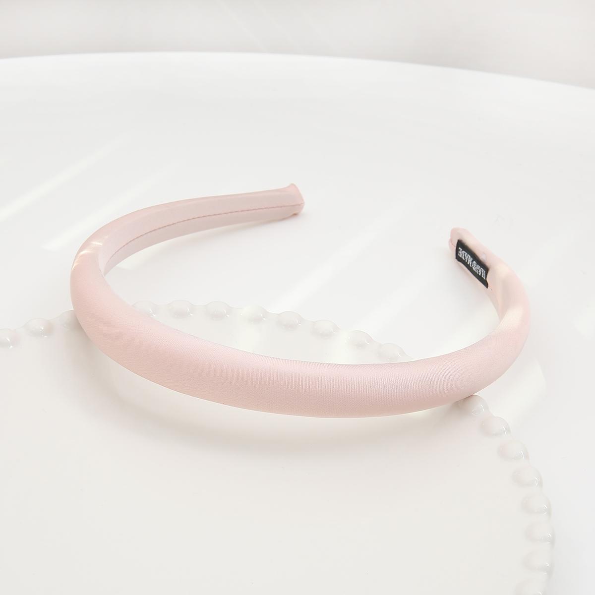 

12 см 1 шт./пакет, модный широкий атласный французский стиль, губка, женский обруч для волос, аксессуары для волос светло-розовый