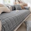 Thicken Stripe Flannel Quilting Anti-Slop Sofa Cover, Simplized Design Sofa Seat Pad Multiuse Washable Sofa Towel
