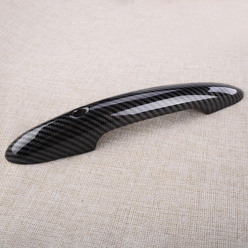 1 Pair Carbon Fiber Style Door Handle Cover With Keyless Entry Fit For Mini Hatch 5-Door F55 Countryman F60