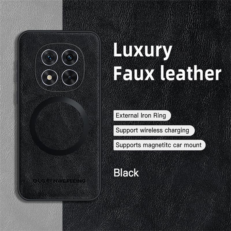 

For Magsafe Phone Cases For Xiaomi Redmi Note 14 13 12 11 Pro Plus Case Magnetic Leather Silicone Cover Redmi 14C 13 Soft Funda Note 14 Pro Plus