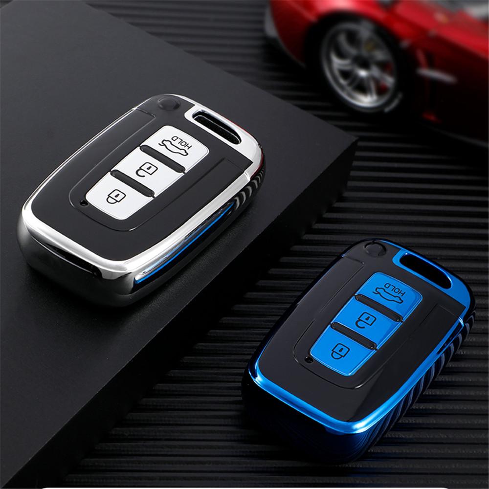3 Button TPU Car Key Case Cover for Hyundai Solaris HB20 Veloster SR IX35 Accent Elantra I30 for KIA RIO Forte K2 K3 K5 Sportage
