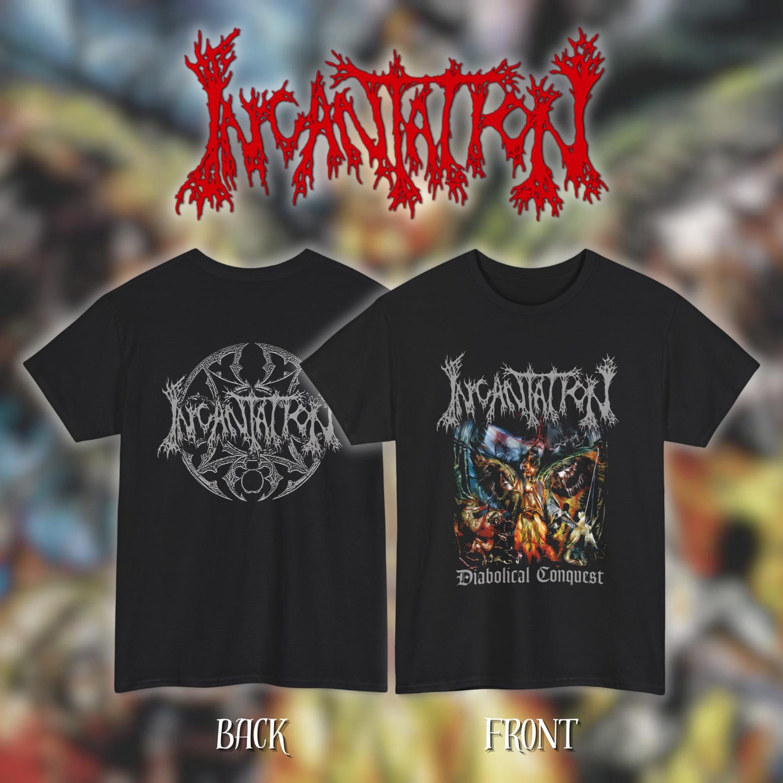 Incantation - Diabolical Conquest | Gildan Heavy Cotton Tee | Size- S, M, L, XL, 2-3 XL M