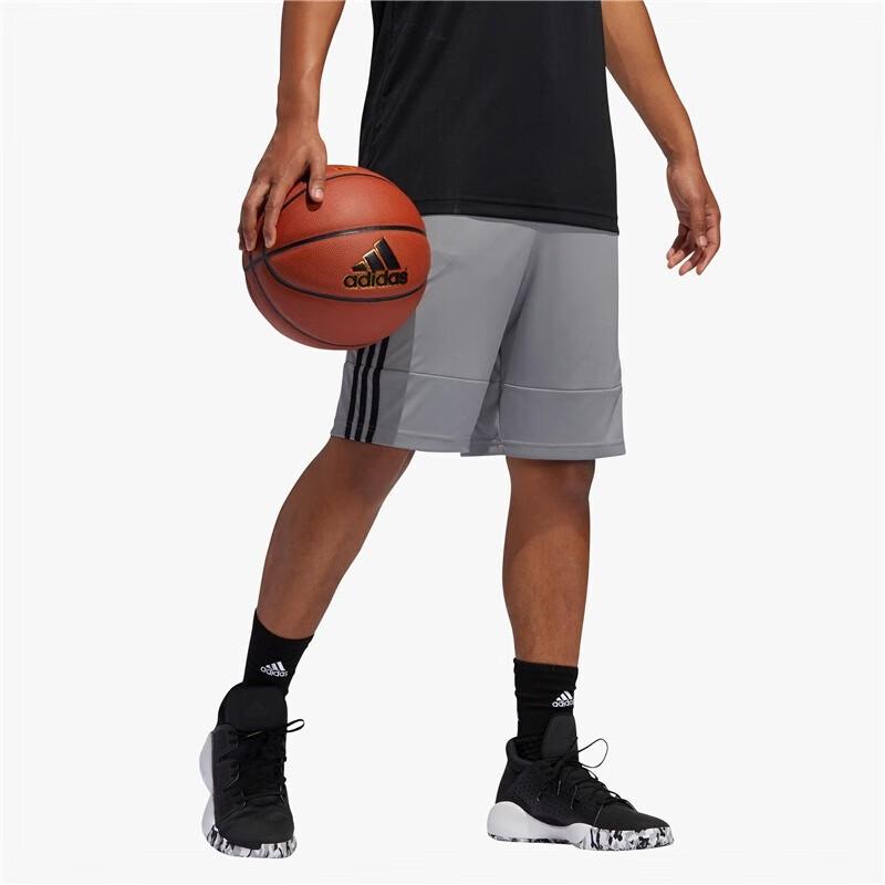 Adidas SS23 Brand Logo Stripe Print Drawstring Quick-Dry Sports Shorts Men Bottoms Grey FT5881