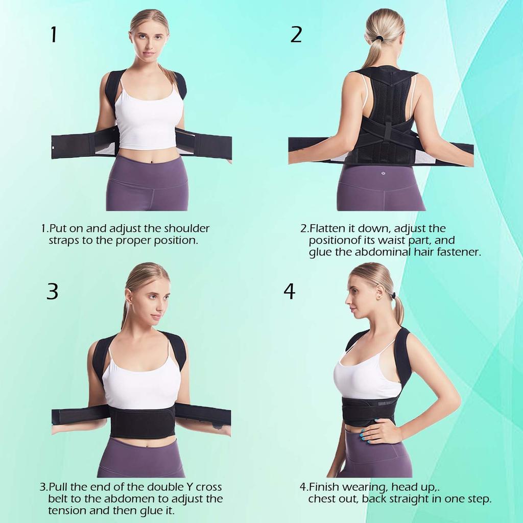 Posture Corrector for Men&Women-Lumbar, Pain Relief Back Brace-Black Medium