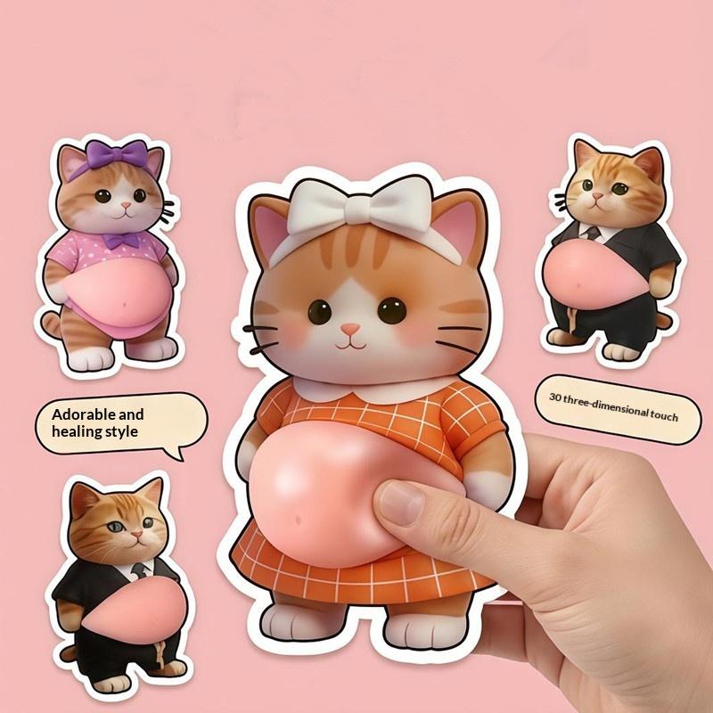 3D Cute Puppy Kitten Sticker Squeezable Shiba Inu Phone Case Decoration Children'S Birthday Party Favor Festival Supplies