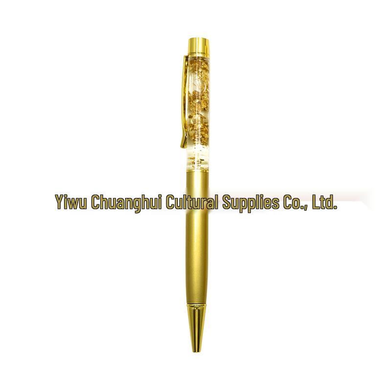 Gold Crystal Foil Metal Ballpoint Pen - Signature & Gift Pen with Laser Engraving