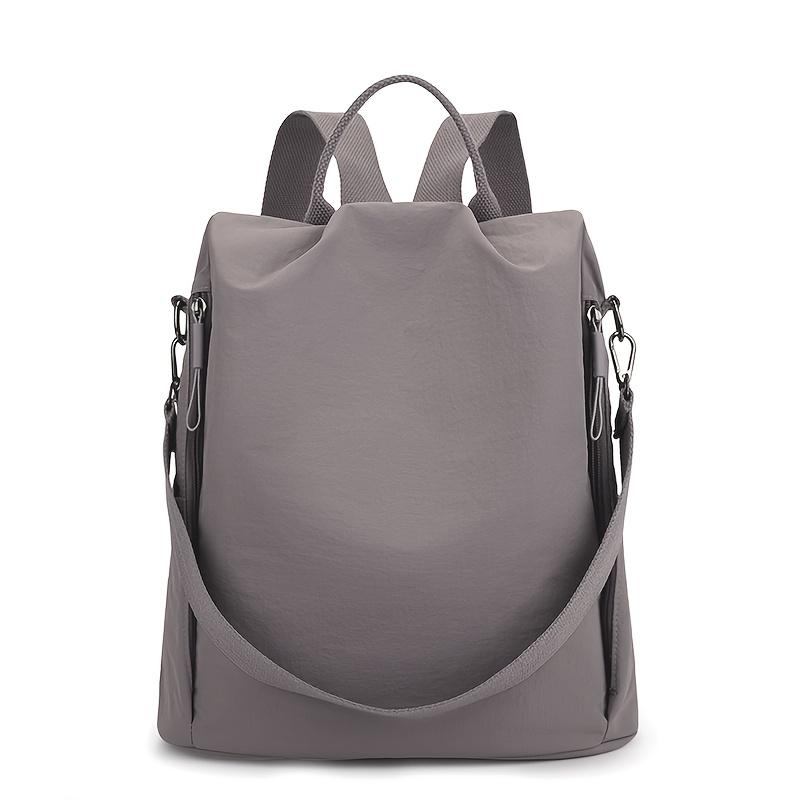 

Women s Backpack with Detachable Adjustable Shoulder Straps Solid Color, Shopping Backpack for Travel, Commuter Bag, Sleek Style сірий колір