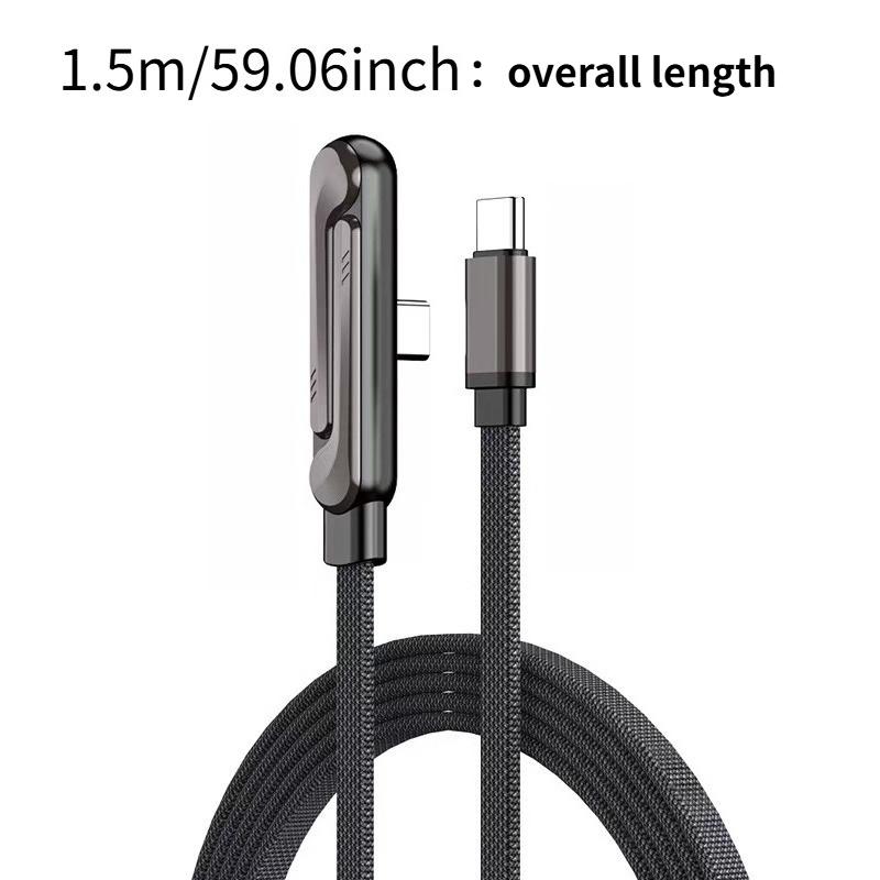 Hot Selling 240W USB C Fast Charging Cable Nylon Braid Shielding Data Cable with Stand 1 meter чёрный