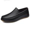 Men's Spring Leather Slip-On Driving Loafers - Casual, Trendy Single Layer Design