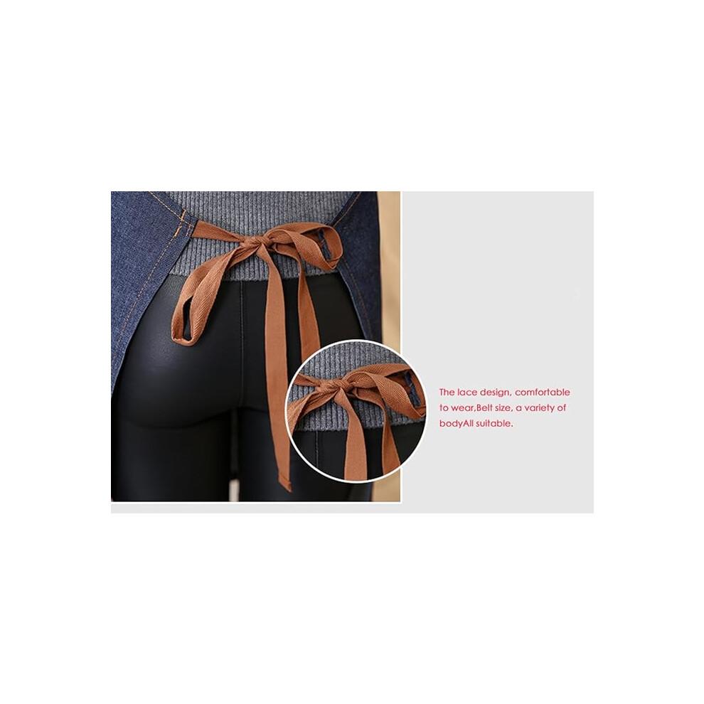 Verstellbare Denim-Küchenschürze mit Tasche und 3 Taschen für Männer und Frauen mit Tasche zum Kochen(blau)