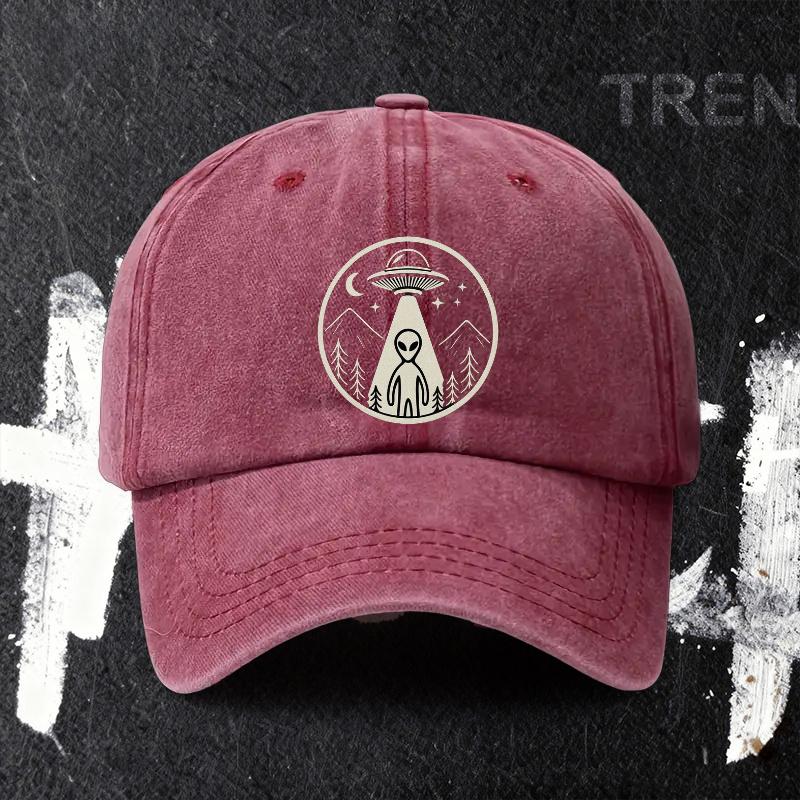 pc Adjustable Baseball Cap with Alien UFO Print Lightweight Printed Womens Hat Alien UFO Pattern Unisexs Trendy Cap an Ideal 1pc