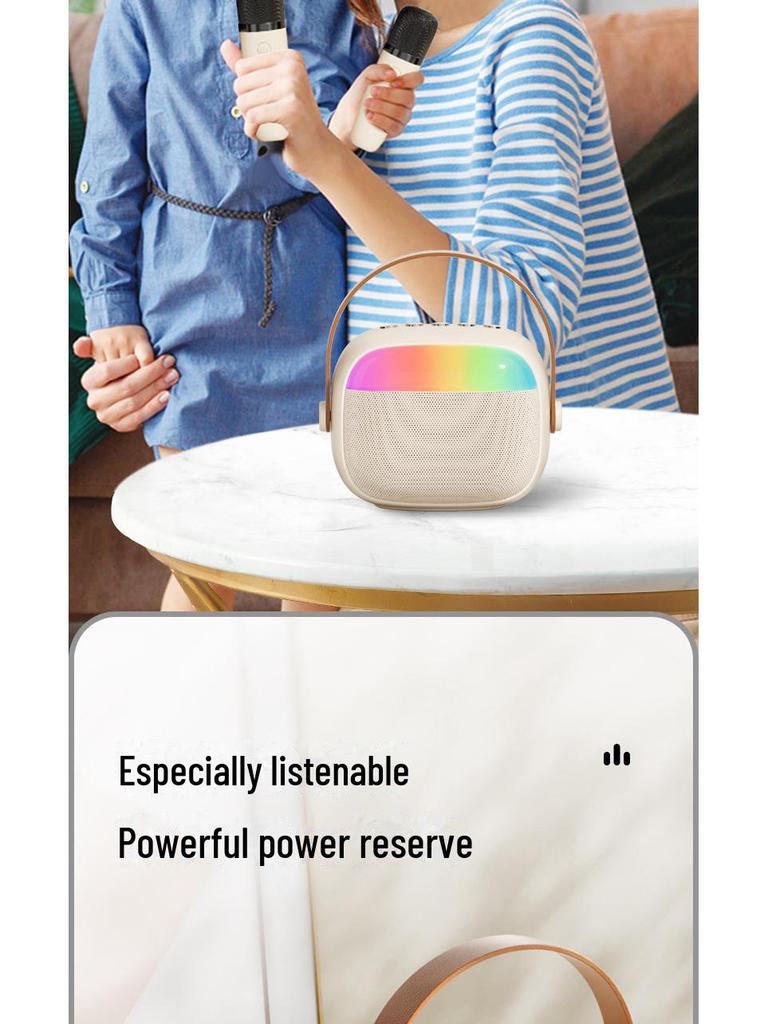 K30 Wireless Bluetooth Speaker with Colorful Lights and Dual Microphones - Portable Outdoor Audio and Song System