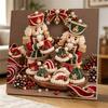 Handmade Framed Pearl Painting Set with Christmas Nutcracker Design 5D Shiny Bead Art Canvas Creative Craft for Room Decor