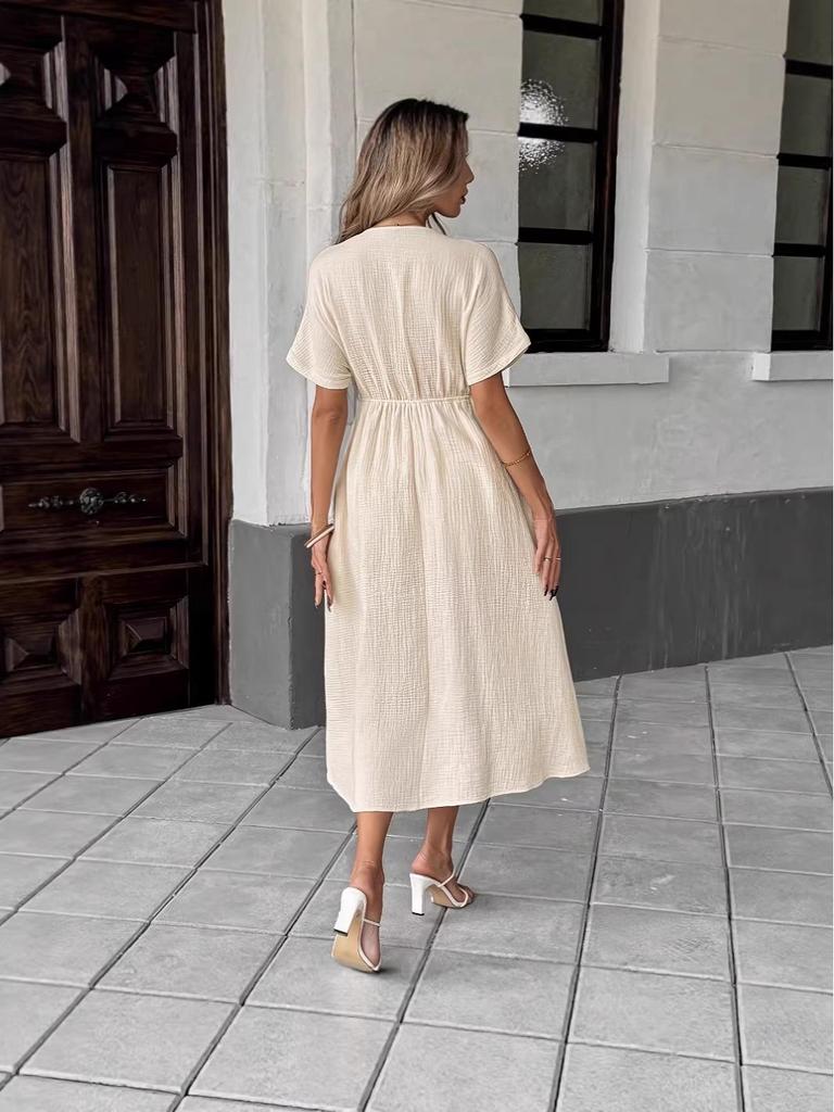 Bohemian Deep V Women's Dress with Tie-Up Straps - Hot Seller
