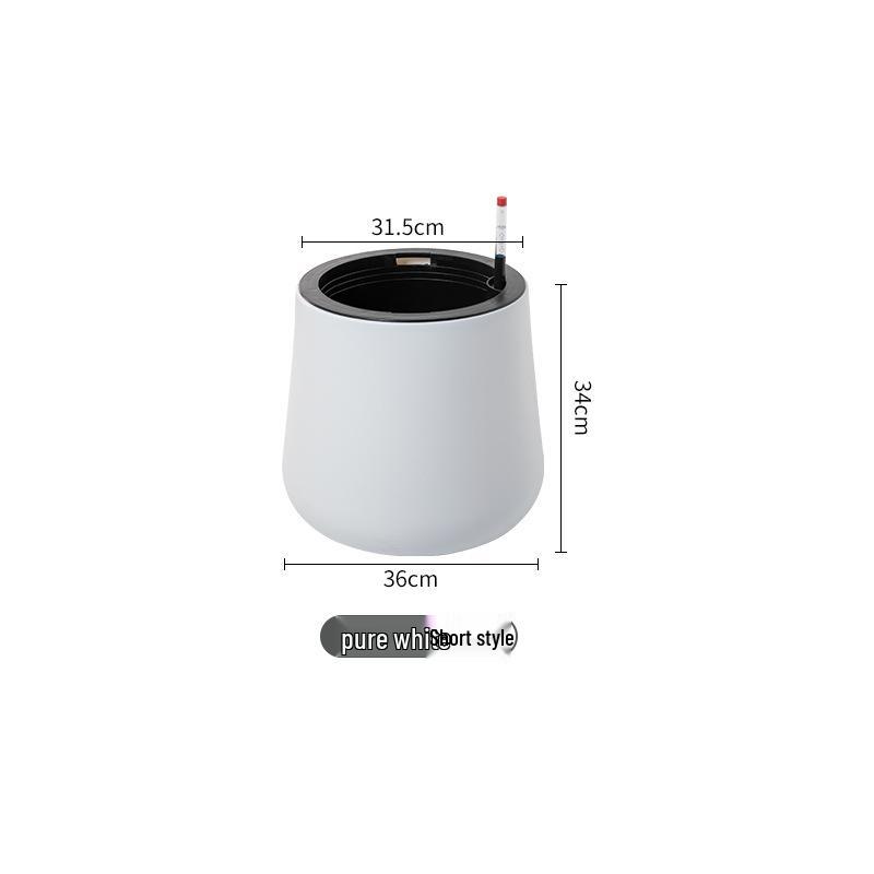 Nordic Creative Self-Watering Large Round Rattan Style Indoor Flower Pot for Green Plants