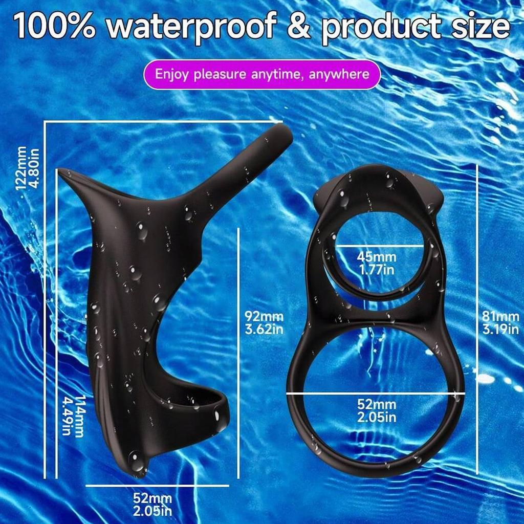 2 In 1 Powerful Vibrating Delayed Ejaculation Men's Penis Ring, APP Control Penis Ring Vibrator Cock Ring, Erotic Adult Toys, Men's Sex Toys