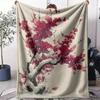 Plum Blossom Throw Soft Flannel AC Blanket Lightweight Summer Nap Throw Cozy  Blanket for Sofa Bed Travel Home