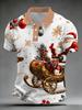 Print Design - Niet Textuur//Pailletten/Grote Maten Heren Korte Mouw Polo Kerst Stijl Scène/Casual Losse Kraag Korte Mouw T-shirt Rendier Slee