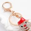 Yousheng Schlüsselanhänger Anhänger Funkelnde Strasssteine Schneemann Design Metall Schlüsselring Dekorativer Schlüsselhalter Freunde Taschenanhänger
