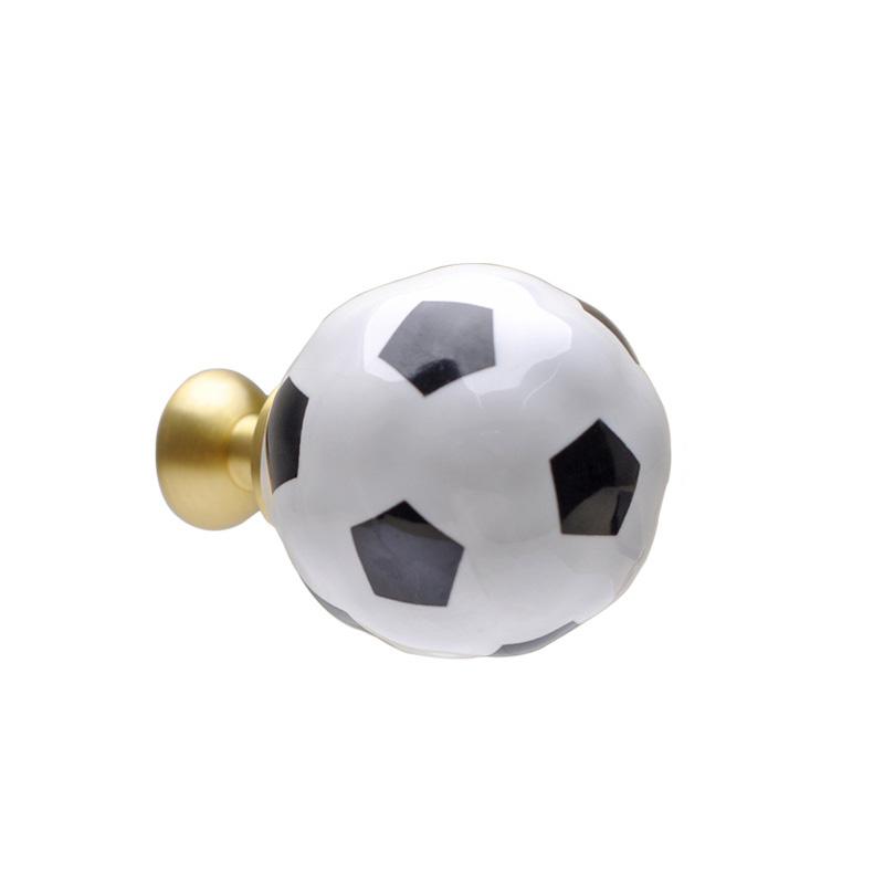 Cartoon Basketball Football Cabinet Door Handle Drawer Knobs Single Hole Ceramic Pulls Kitchen Wardrobe Furniture Handles