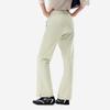 Li Ning Solid Color Mid Waist Breathable Versatile Flared Sports Long Pants Women Bottoms Gravel-White-Gray AYKV720-6