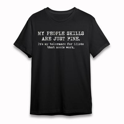 Herren Oversize T-Shirt Sarkastischer Bürohumor Bedrucktes T-Shirt Kurzarm Baumwoll-T-Shirt Schwarz