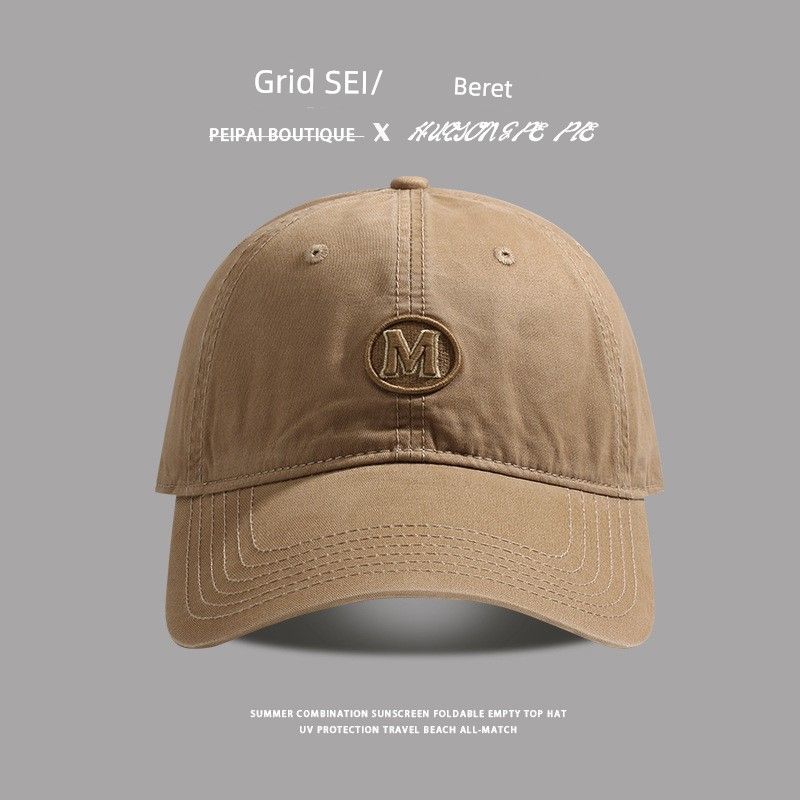 

Hat Female Outdoor New Baseball Cap High Quality Student All-Matching Sun Hat Trendy Couple Curved Brim Sun Protection Hat Male C2625 round M baseball cap deep card M(56-58cm)