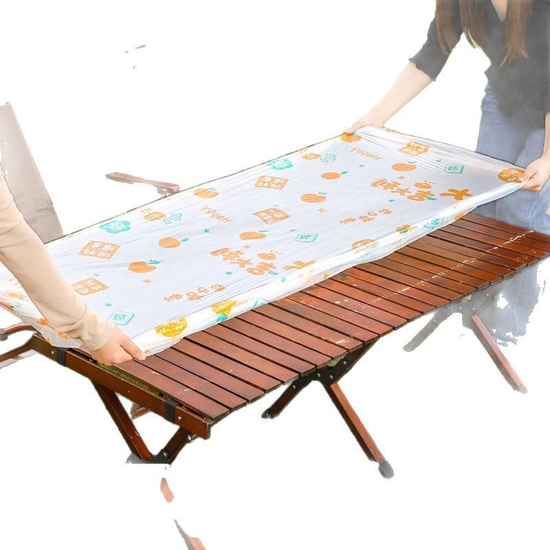 Rectangular Disposable Outdoor Tablecloth with Drawstring - Perfect for Camping, Picnics, and Street Stalls