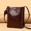 First Layer Cowhide Mini Tote Bucket Bag Women'S Casual Leather Women'S Bag Shoulder Messenger Bag