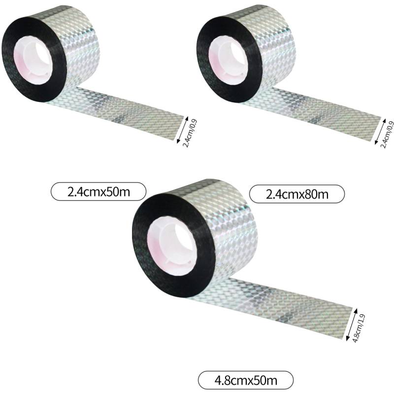 Bird Reflective Tape Repellent Pigeons Away Ribbon Anti Bird Laser Flash Tape Double Sided Garden Orchard Bird-Proof Scare Tapes