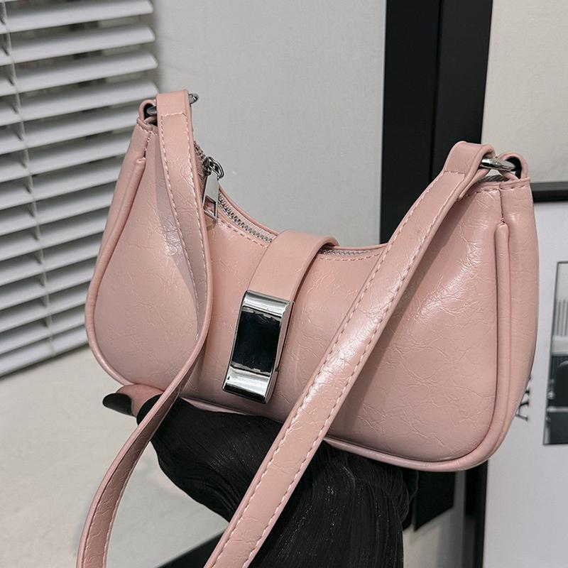 Women's One-shoulder Armpit Bag Monochromatic Texture Versatile Crossbody Bags Casual Elegant and New