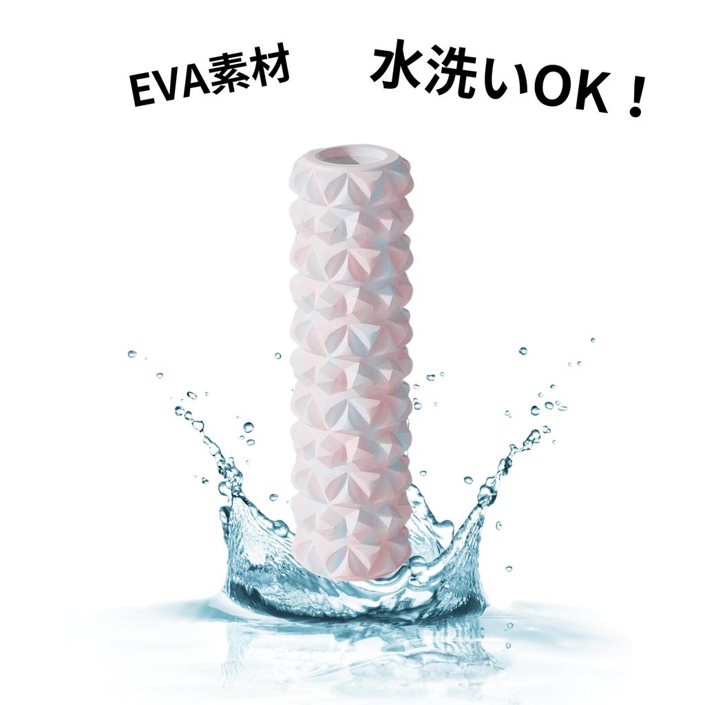 Astretch Mini Hard Diamond Foam Roller with Grid for Myofascial Release, Yoga Pole, Training, Sports, Fitness, and Stretching (Pink and White)