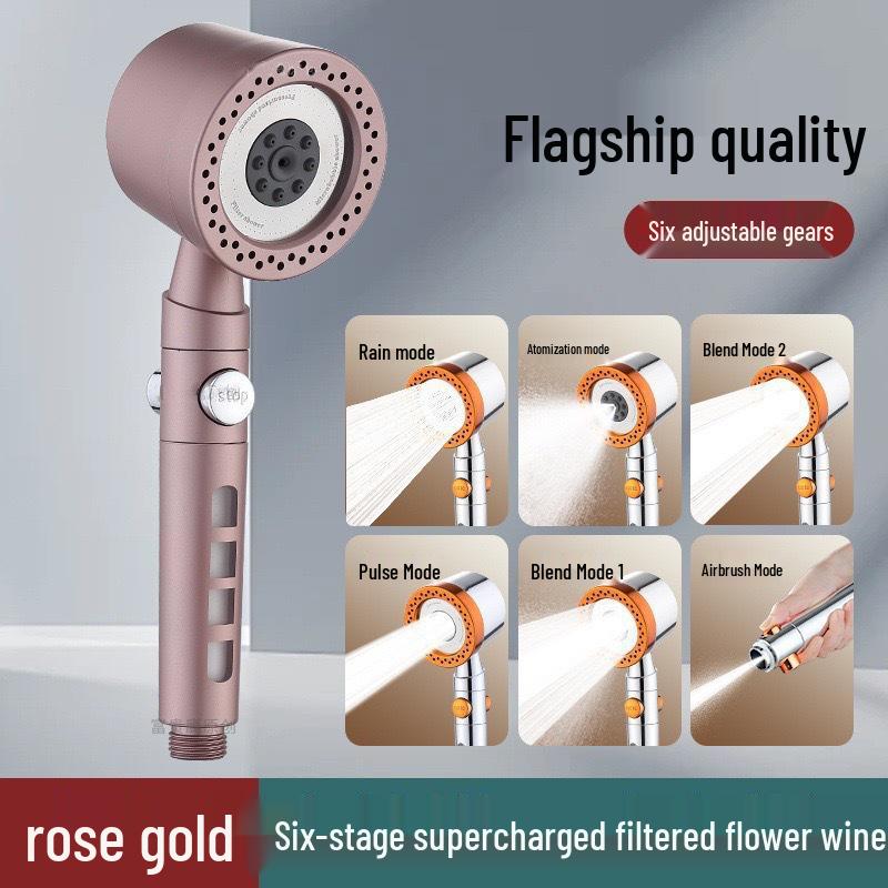 Powerful Pressurized Handheld Lotus Showerhead with Filter