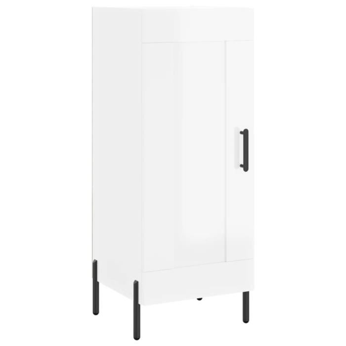 VidaXL Buffet White Glossy 34.5x34x90 Cm Engineered Wood 830454