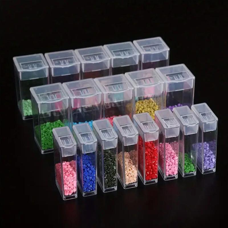 Aufbewahrungsbox aus Kunststoff DIY Diamantmalerei Perlen Charms Schmuckzubehör Organizerbox Transparent Rechteckig Perlenorganizer