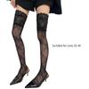 Vintage Colorful Patterned Over Knee Socks Floral Lace Trim Fishnet Mesh Stretchy Nylon Thigh High Stockings For Women