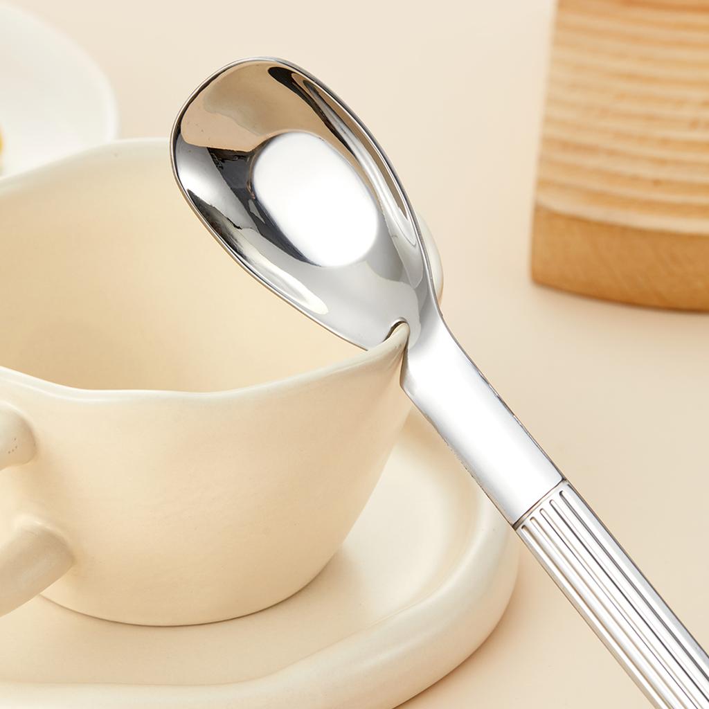 Hanging Cup Soup Spoon Long Handle Stainless Steel Spoon And Fork Thickened Durable Dessert Spoon Fork Dishwasher Safe Cutlery