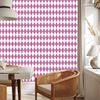 Harlequin Diamonds Wallpaper, White and Purple, Powder Pink Background, 50x1000