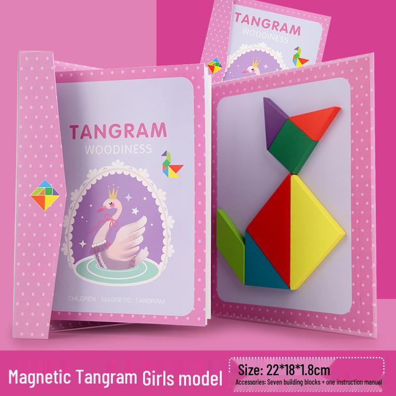Magnetic Tangram Puzzle for Young Children - Educational Wooden Toy for Early Learning