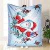 Christmas Santa Claus Snow Scene Greeting CardBlanket Flannel Throw Blanket for Sofa, Bed, Travel, Camping, Office, Couch, Chair, And Bed Gi