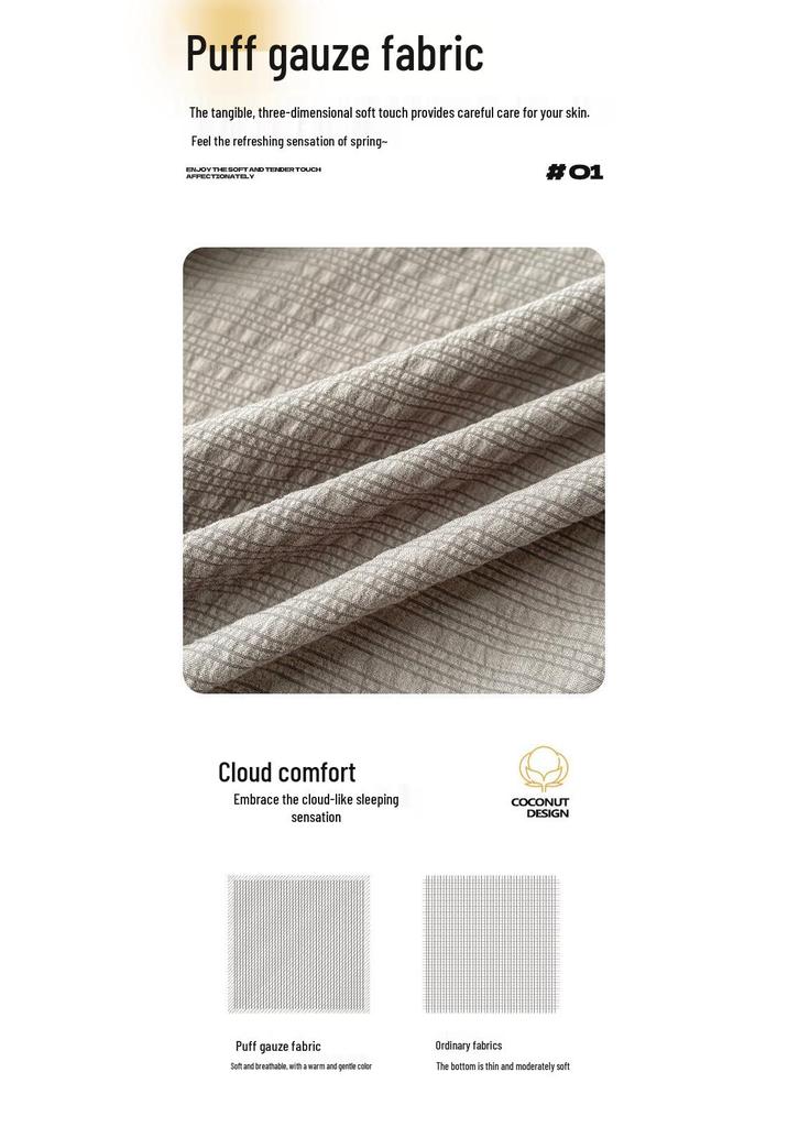 Premium Puff Yarn Bed Sheet & Pillowcase Set - Single, All-Season, Perfect for Dorms – Super Comfortable & Stylish