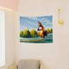 VIKAMA Cartoon Surfing Rooster Tapestry Hawaiian Beach Resort Style Decor Bohemian Living Room  Bedroom Wall Art