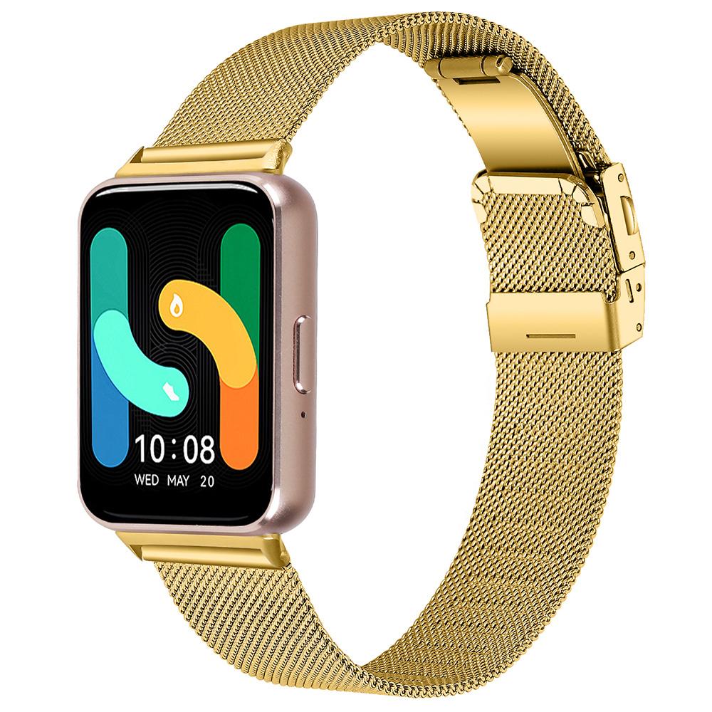 

For Samsung Galaxy Fit3 SM-R390 Milanese Mesh Band Stainless Steel Watch Strap Gold