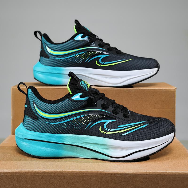 2025 new carbon board running shoes men's mesh breathable sports shoes women's shock absorption youth student professional running shoes