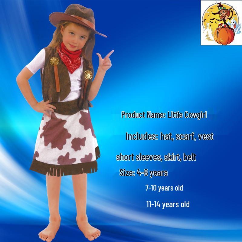 Men's and Women's Western Cowboy Halloween Costume for Adult Stage and Masquerade Events